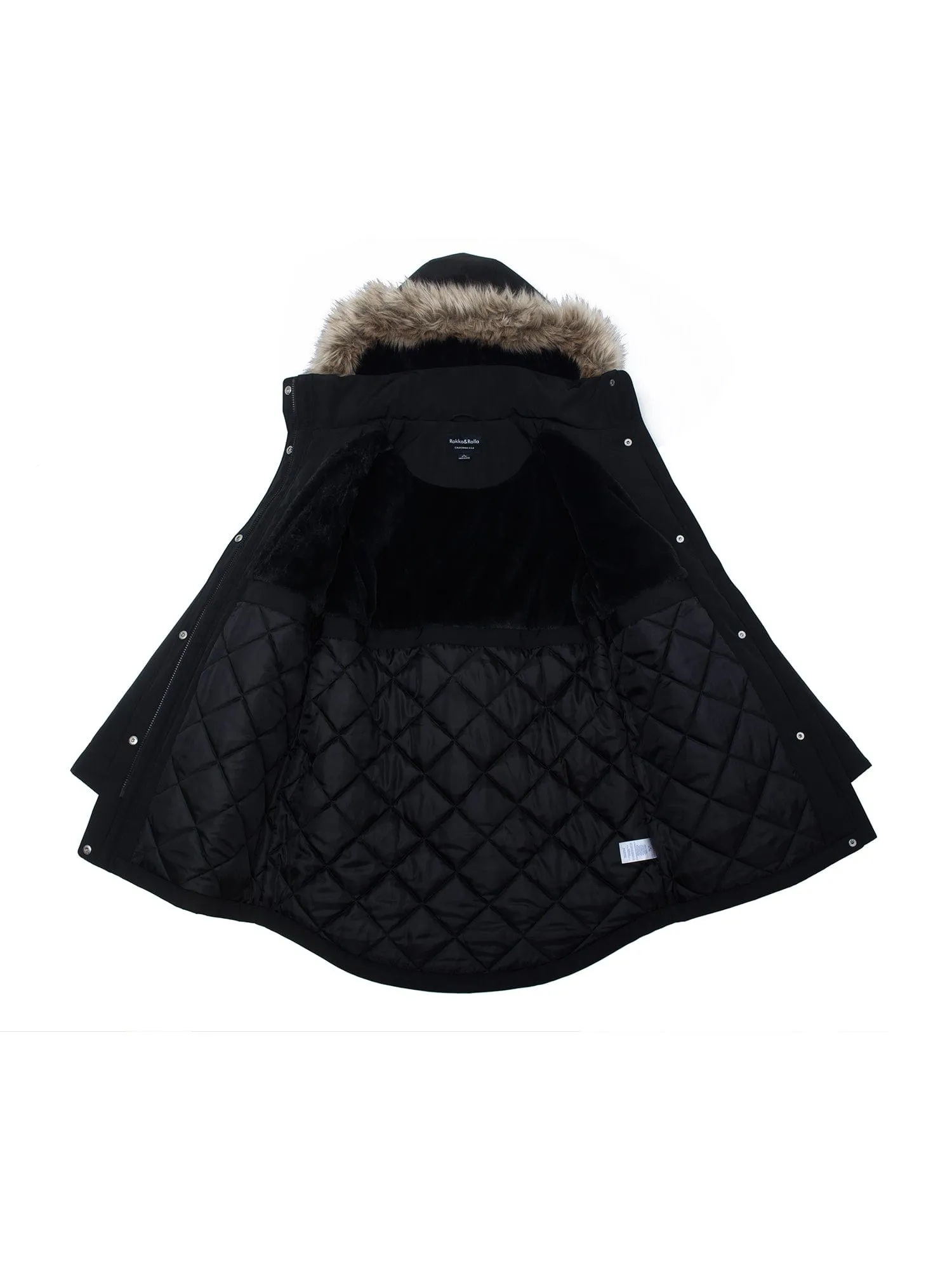 Women's Lightweight Parka Jacket with Faux Fur Hood