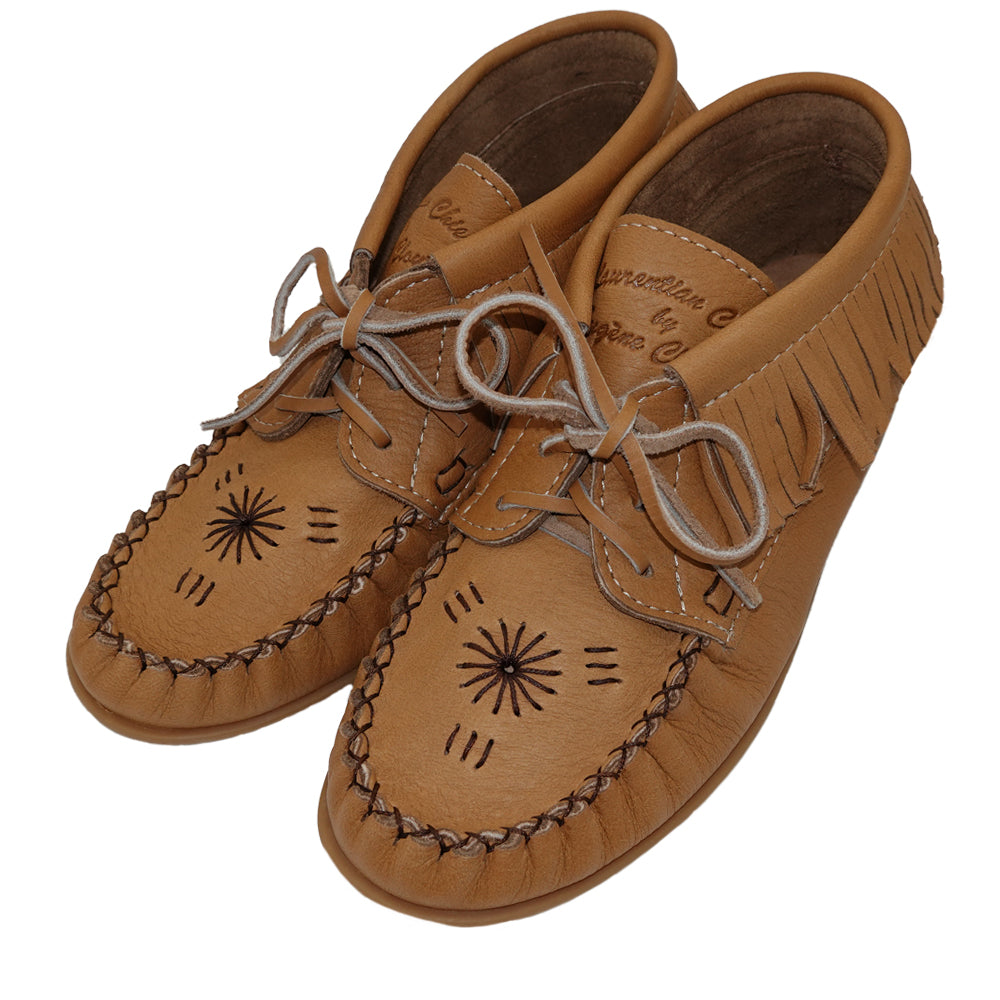 Women's Rubber Sole Fringe Ankle Moccasin Shoes