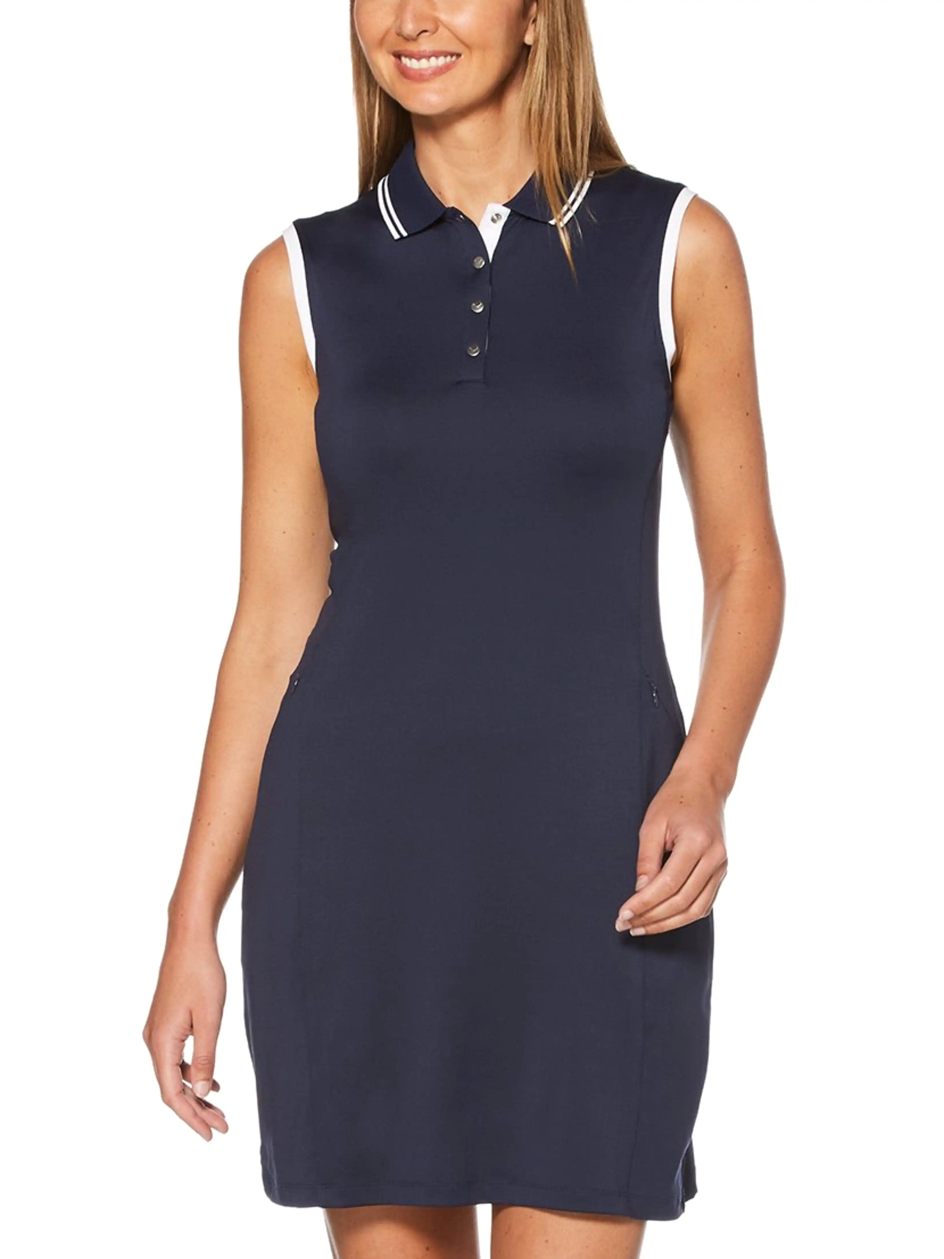 Womens Sleeveless Polo Dress