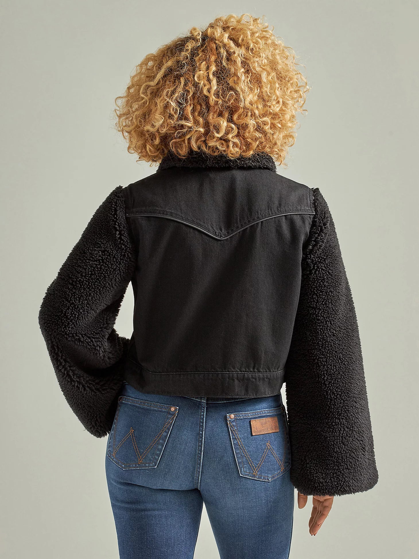 Wrangler Black Denim Sherpa Jacket